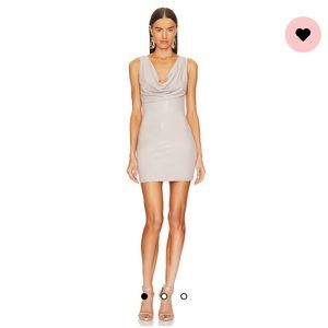 NBD Macha Mini Cowl Neck Dress in Ivory Size Medium Revolve